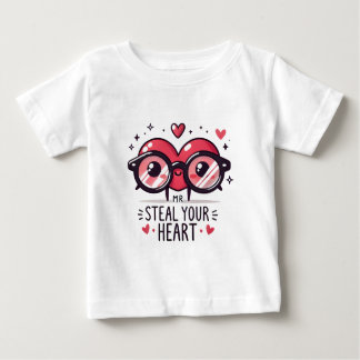 Kids Valentines Day Shirt, Mr Steal Your Heart Baby T-Shirt