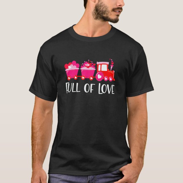 Kids Valentines Day Train Loads Of Love Choo Toddl T-Shirt (Front)