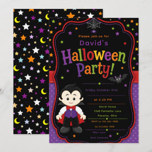 Kids Vampire Halloween Party Invitation