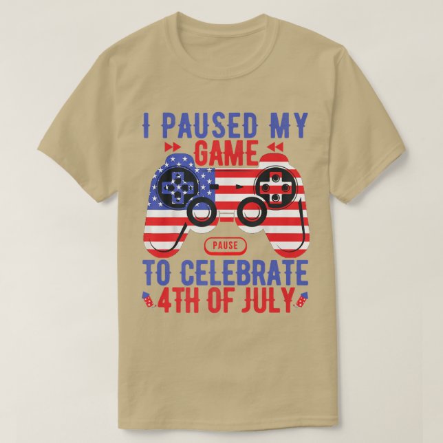 Kids Video Game 4th Of July Gamer American Flag To T-Shirt (Design Front)
