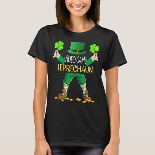 Kids Video Game Leprechaun Boys St Patricks Day Fu T_Shirt