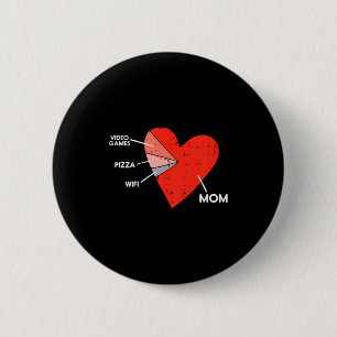 Kids Video Games Pizza Wifi Mom Heart Kid Baby Boy Button