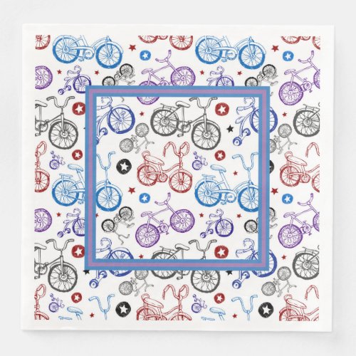 Kids Vintage Bicycles  Paper Dinner Napkins