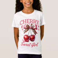 Kids vintage cherry and pink bow 