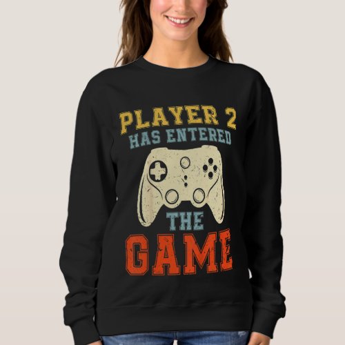Kids Vintage Player 2 Has Entered Game New Baby So Sweatshirt