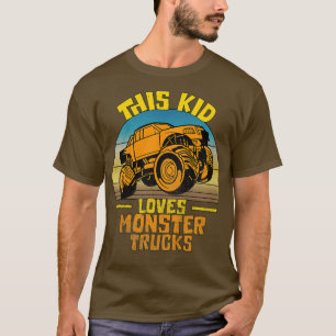 Kids Vintage This Kid Loves Monster Trucks Boys Gi T-Shirt