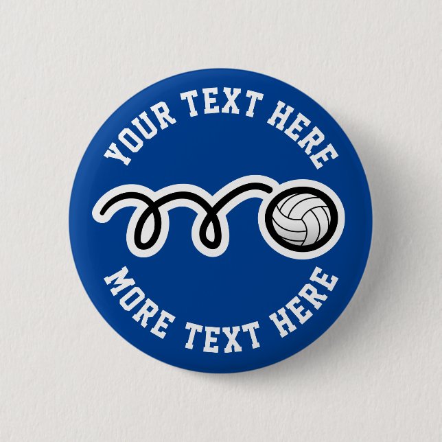 Kid's volleyball Birthday party favor custom name Button (Front)