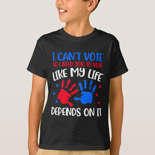 Kids Voting Shirt I Can't Vote Future Voters Girls (Front)