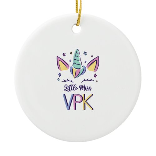 Kids VPK Girl First Day Little Miss VPK T-Shirt Ceramic Ornament
