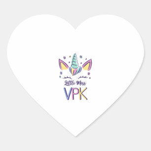 Kids VPK Girl First Day Little Miss VPK T-Shirt Heart Sticker