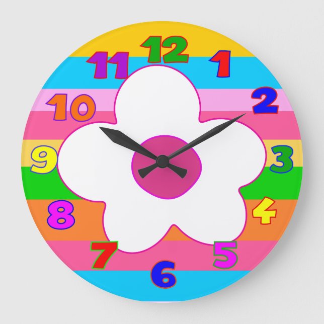 kids wall clock,kids room,girls room large clock (Front)
