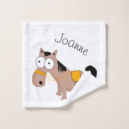 Kids wash cloth personalized cartoon pony