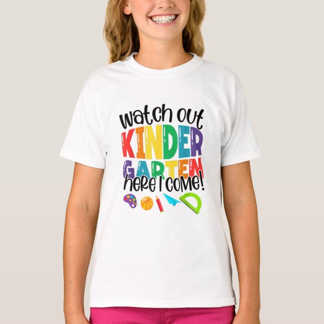 Kids Watch Out Kindergarten T-Shirt (Front)