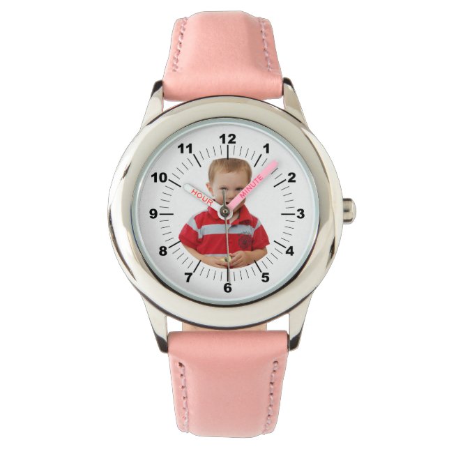 Kid's Watch - Personalized - Pink Numbered (Front)