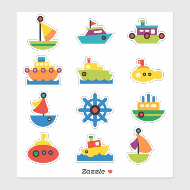 Kids Water Transportation  Sticker (Sheet)