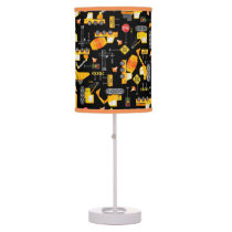 Kids Watercolor Construction Vehicles Pattern Table Lamp