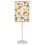 Kids Watercolor Construction Vehicles Pattern Table Lamp at Zazzle