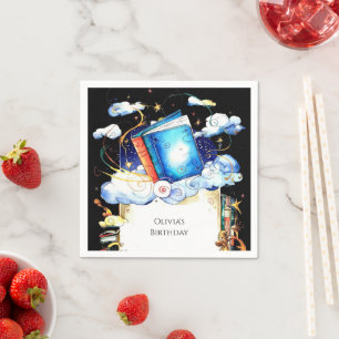 Kids Watercolor Fun Storybook Birthday Napkins