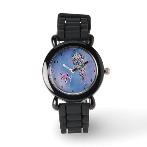  Kids Watercolor Sea Beach Jelly Fish Star Fish Watch