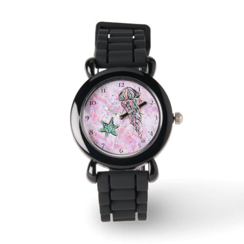  Kids Watercolor Sea Beach Star Fish Jelly Fish Watch