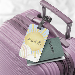 Kids Watercolor Sunshine Luggage Tag