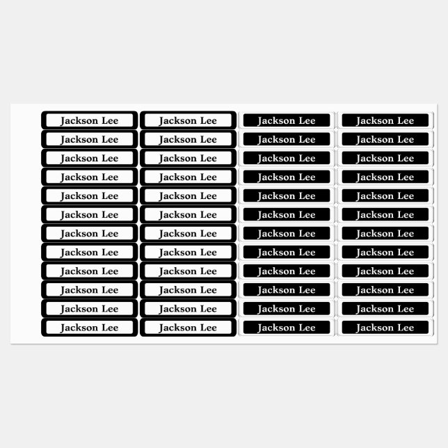 Kids Waterproof Name Labels – Modern Design (Sheet)