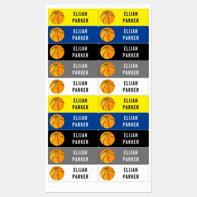 Kids Waterproof School Daycare Basketball Boys Kids' Labels (Sheet)