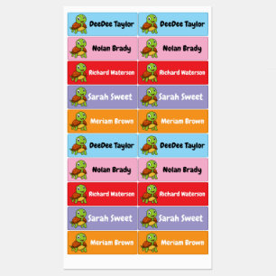 Kids Waterproof School Daycare Cute Turtle Kids' Labels