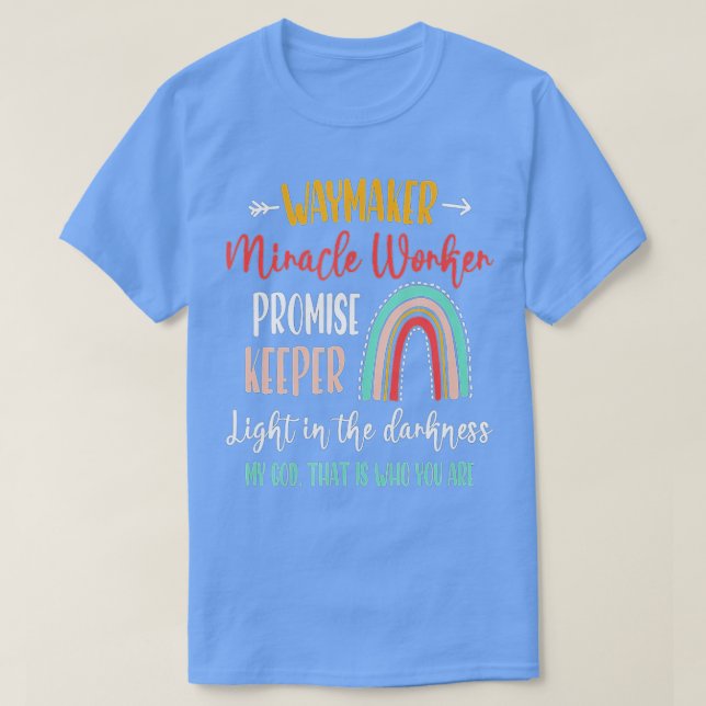 Kids Waymaker Miracle Worker Rainbow, Christian  - T-Shirt (Design Front)