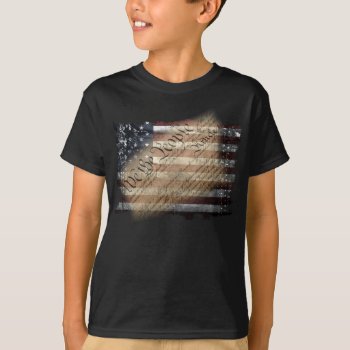 Kid's We The People Vintage Usa Flag T-shirt by KDRDZINES at Zazzle