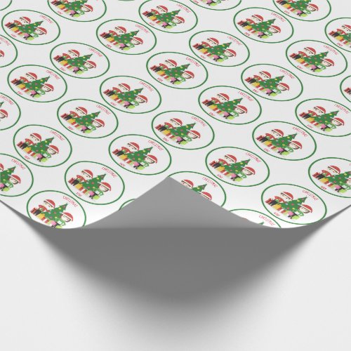 Kids Wearing Face Mask Christmas Wrapping Paper