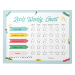 Kids Weekly Chart  Notepad at Zazzle