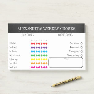 Kids Weekly Chores Post-It Notes