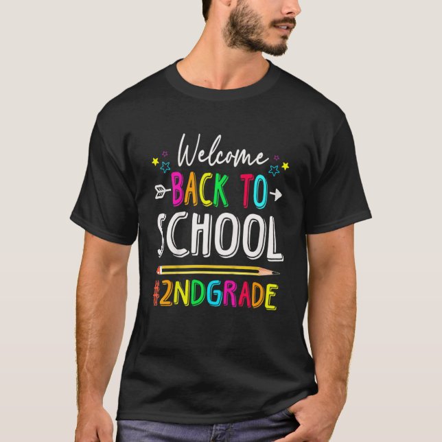 Kids Welcome Back To School Second Grade Vibes Stu T-Shirt (Front)