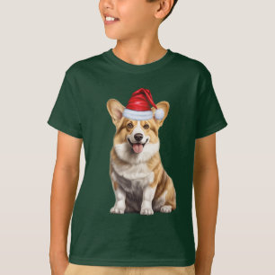Kids Welsh Corgi Dog Lover Funny Christmas T-Shirt