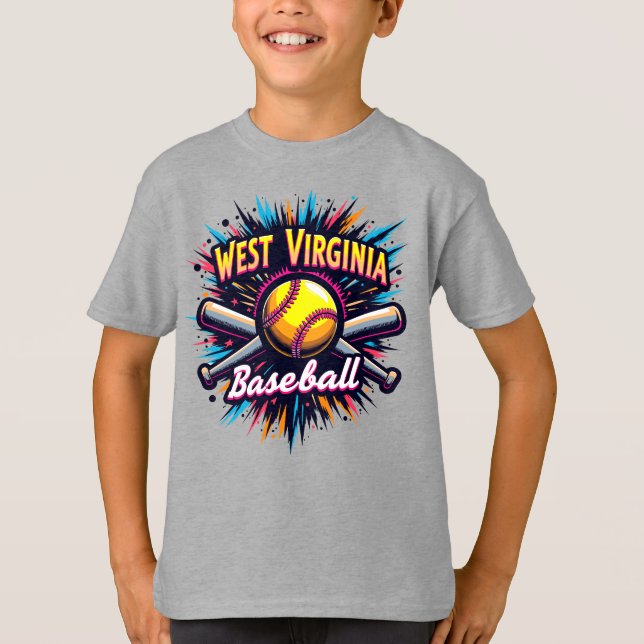 Kids West Virginia Baseball T-Shirt (Front)