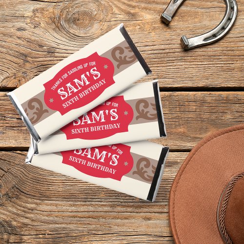 Kids Western Birthday Party RedBrown Hershey Bar Favors