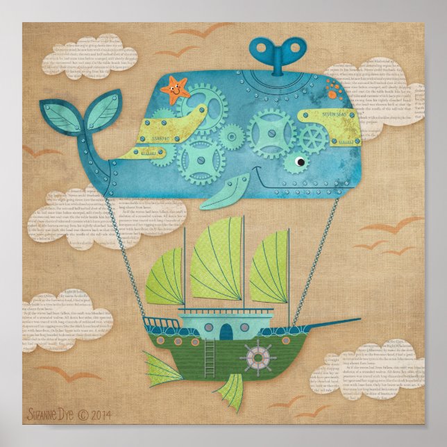 Kids Whale Nursery Art Print (Front)