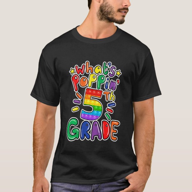 Kids What's Poppin' 5th Grade Of School Push It Po T-Shirt (Front)
