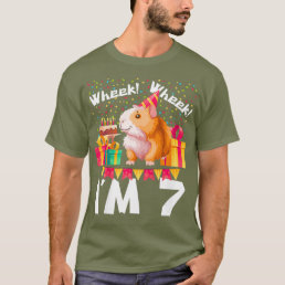 Kids Wheek Wheek Im 7 Birthday Party Hamster Pet T-Shirt