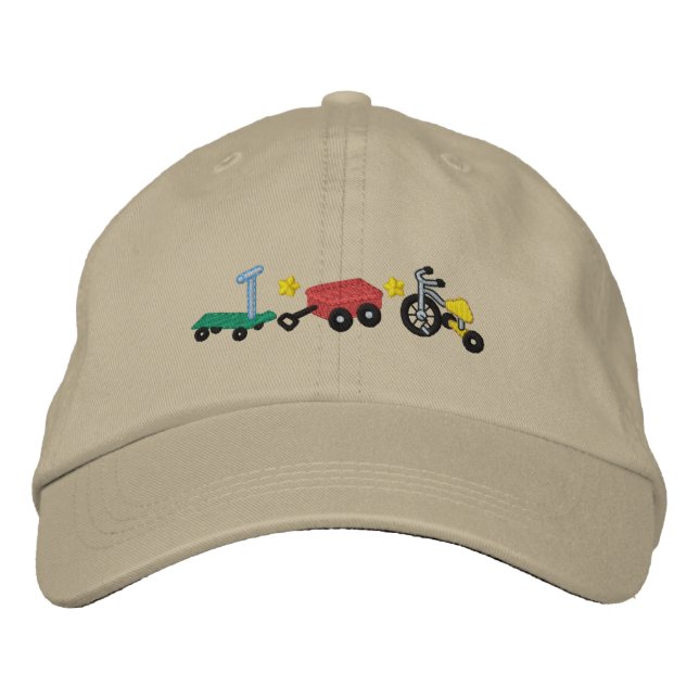 Kid's Wheels Embroidered Baseball Hat (Front)