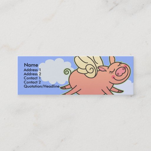 Customizable Kids When Pigs Fly Skinny Profile Cards Business Cards