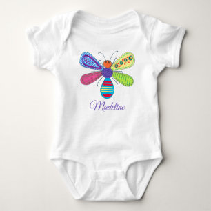 Kid's Whimsical Bug Art Love Beautiful Insects Baby Bodysuit
