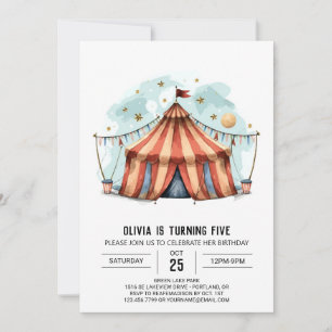 Kids' Whimsical Delight Circus Birthday Invitation