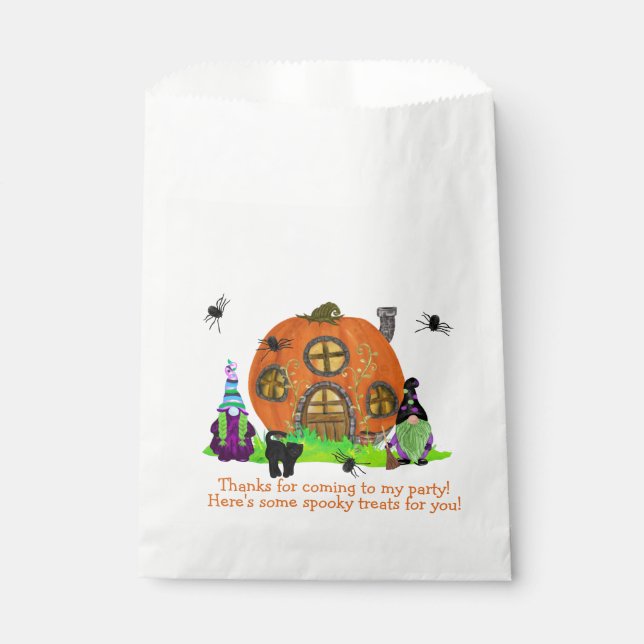 Kids Whimsical Gnomes Halloween  Favor Bag (Front)