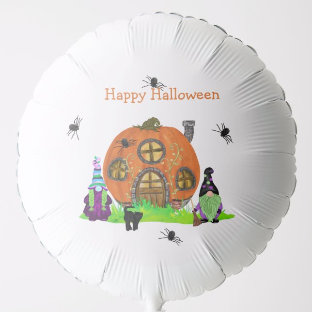 Kids Whimsical Gnomes Halloween Party Balloon (Front)