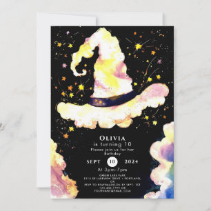 Kids Whimsical Magic Wizard Birthday Invitation