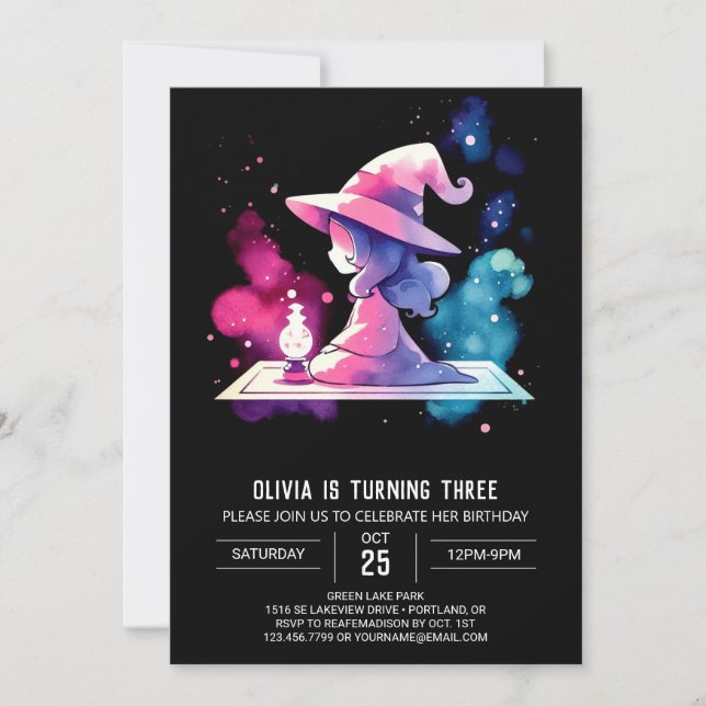 Kids Whimsical Wizard Birthday Invitation (Front)