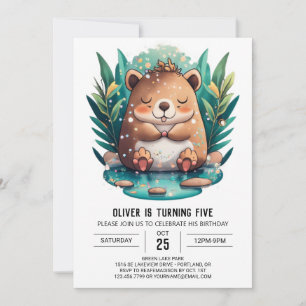 Kids' Whimsy Capybara Birthday Invitation