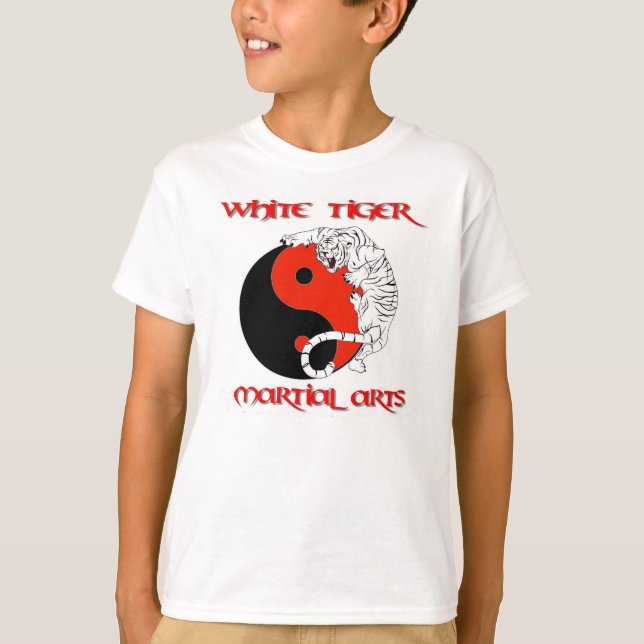 KIDS ~ WHITE TIGER MARTIAL ARTS SHIRTS (Front)